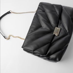 Zara Quilted Maxi Crossbody Bag